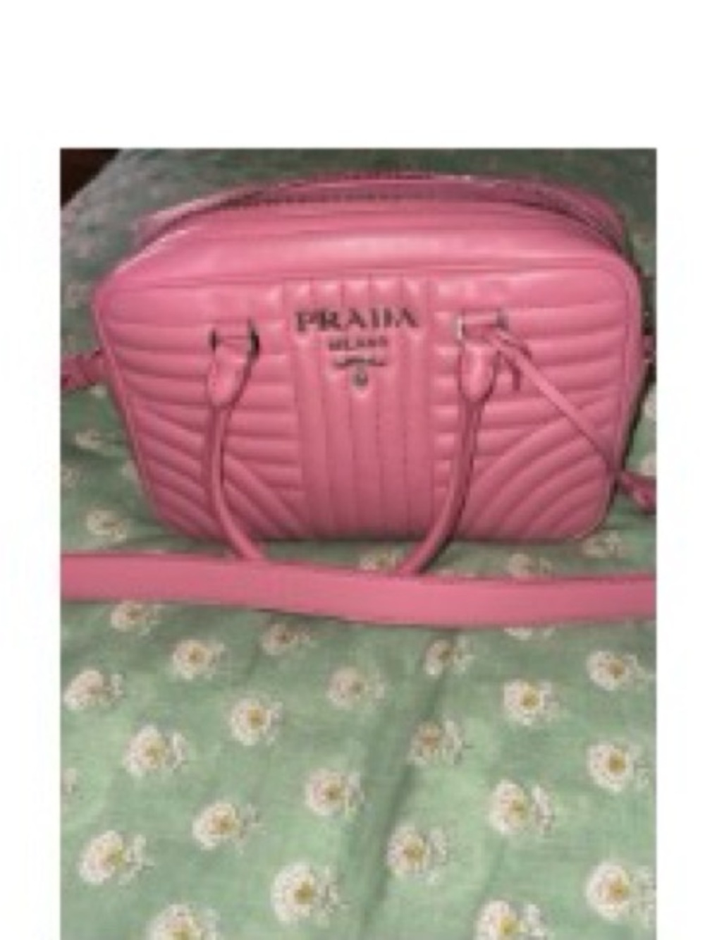 Prada Pink Quilted Leather Crossbody with Top Handles